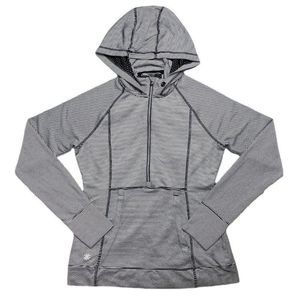 Athleta Women’s Heavenly Hail Half Zip Hoodie in Blue and White Stripe Size XS